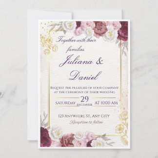 Floral Wedding Invitation – Elegant & Customizable Einladung