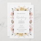 Floral Wedding Invitation – Elegant Einladung (Vorne/Hinten)