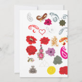 Floral Wedding Invitation Elegant Red Rose Karte (Rückseite)