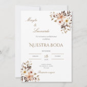  Floral wedding invitation in Spanish Einladung (Vorderseite)