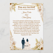 Floral Wedding Invitation – Modern invite card Einladung (Rückseite)