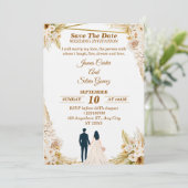 Floral Wedding Invitation – Modern invite card Einladung (Stehend Vorderseite)