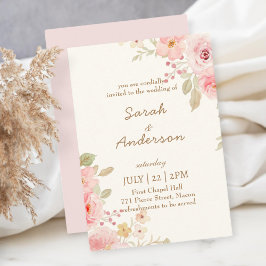 Floral Wedding Invitation Template Wedding Dankeskarte