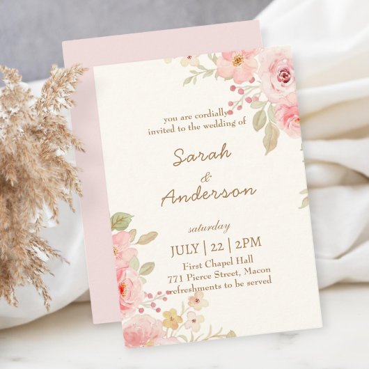 Floral Wedding Invitation Template Wedding Dankeskarte