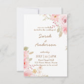 Floral Wedding Invitation Template Wedding  Dankeskarte (Vorderseite)