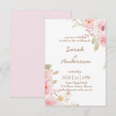 Floral Wedding Invitation Template Wedding  Dankeskarte (Vorne/Hinten)