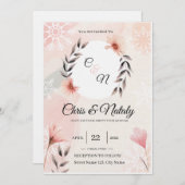Floral Wedding Invitations Einladung (Vorne/Hinten)