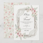 Floral Wedding Invitations Soft pink Einladung (Vorne/Hinten)