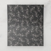 Floral Wedding Luxury Black and Pink Platzkarte (Innenseite Aufgefaltet)