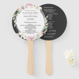 Floral Wedding Luxury Black Pink Hand Fan Fächer