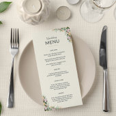 Floral wedding menu - boho style menükarte