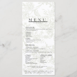 Floral Wedding Menu Menükarte