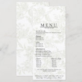 Floral Wedding Menu Menükarte (Vorne/Hinten)
