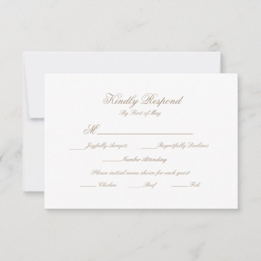 Floral Wedding Monogram Crest RSVP Card (Vorderseite)
