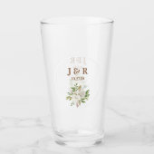 Floral Wedding Monogram Glas (Vorderseite)