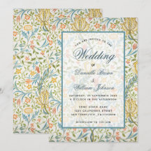 Floral Wedding Morris Muster Elegantes Skript