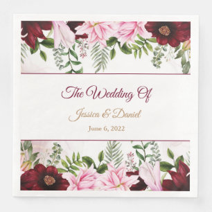 Floral Wedding Napkins Serviette