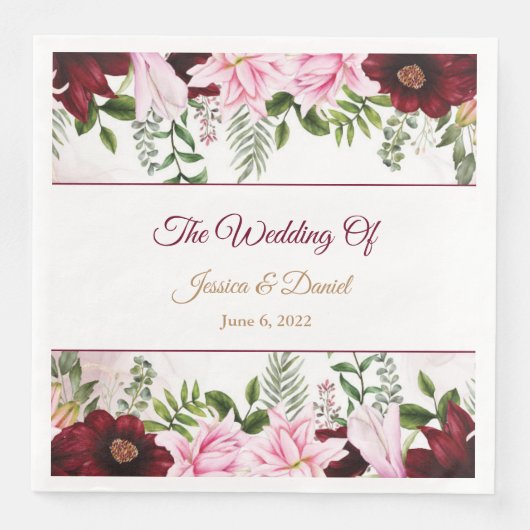 Floral Wedding Napkins Serviette (Vorderseite)