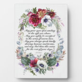 Floral Wedding Original Gedicht Fotoplatte (Vorderseite)