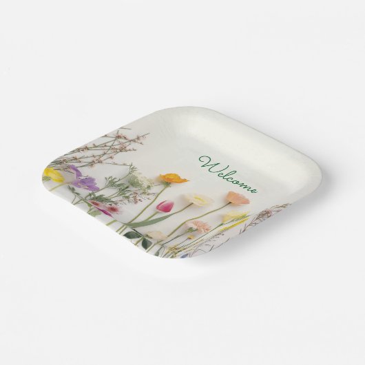 floral wedding  pappteller (Gewinkelt)