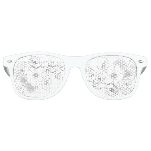 Floral Wedding Party Retro Sonnenbrille (Vorderseite)
