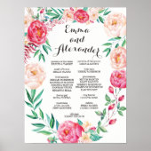Floral Wedding Party-Zeichen / Willkommensuntersch Poster (Vorne)
