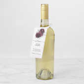 Floral Wedding Personalisiert Burgundy Flaschenanhänger (Angewinkelt)