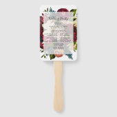 Floral Wedding Program Fan Fächer (Rückseite)