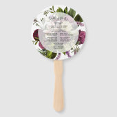 Floral Wedding Program Fan Fächer (Rückseite)