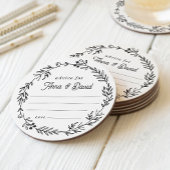 Floral Wedding Reception Advice Card Runder Pappuntersetzer