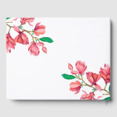 Floral Wedding Red Pink Magnolia Gästebuch (Rückseite)