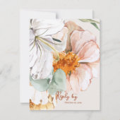 Floral Wedding Reply by with QR Code Blush Peach  RSVP Karte (Vorderseite)