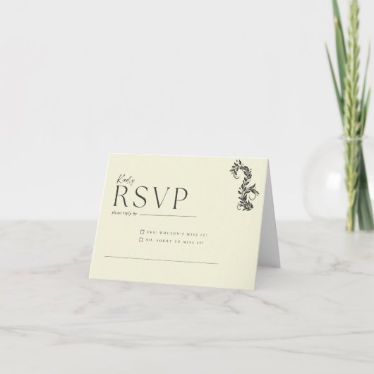 Floral Wedding Reply Card Einladung (Vorderseite)