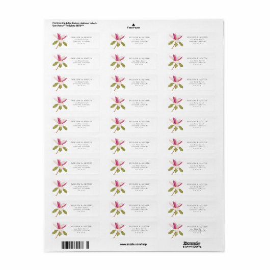 Floral Wedding Return Address Label (Vorne)