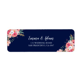 Floral Wedding Return Address Label Blume Rosa