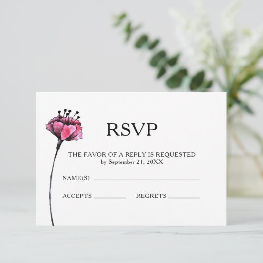 Floral Wedding RSVP (Stehend Vorderseite)