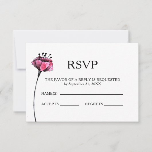 Floral Wedding RSVP Karte (Vorderseite)