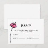 Floral Wedding RSVP Karte (Vorne/Hinten)