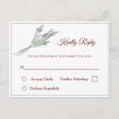 Floral Wedding RSVP Postcard mit Lavender Einladungspostkarte (Vorderseite)