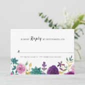 FLORAL wedding RSVP Save The Date (Stehend Vorderseite)