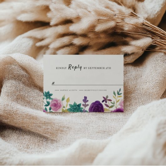 FLORAL wedding RSVP Save The Date