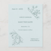 Floral Wedding Save the Date Budget Einladung Flyer (Vorne)