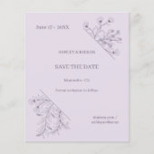Floral Wedding Save the Date Budget Einladung Flyer (Vorne)