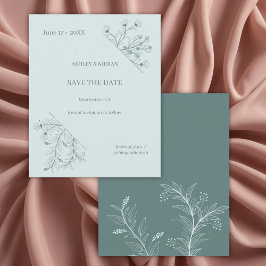 Floral Wedding Save the Date Budget Einladung Flyer
