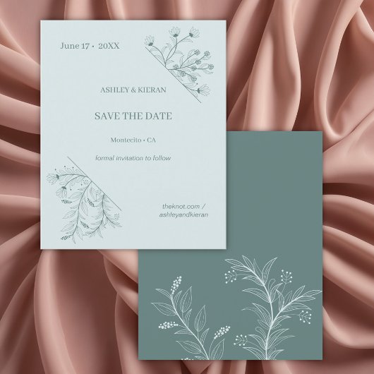 Floral Wedding Save the Date Budget Einladung Flyer