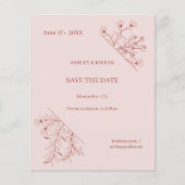 Floral Wedding Save the Date Budget Einladung Flyer (Vorne)