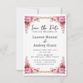 Floral Wedding Save the Date Invitation