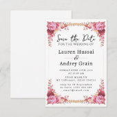 Floral Wedding Save the Date Invitation (Vorne/Hinten)
