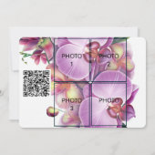 Floral Wedding Save the Date Vier Foto & QR Code (Rückseite)