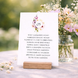 Floral Wedding Seating Chart Table Sign Einladung